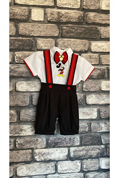 HOBİ Kırmızı Mickey Mouse Konsept Salopet Takım, şık ve rahat çocuk giyim ürünü
