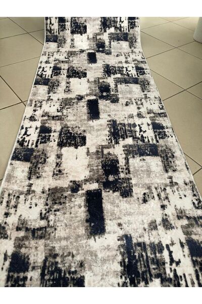 Dinarsu Jel Safir Mavi Kabartmalı Kaymaz Taban Kesme Yolluk