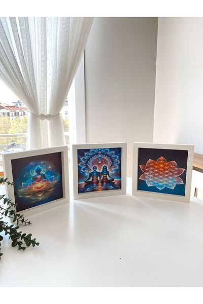 DEKORMED Pozif Energy and Chakra Themed 3-piece Square Board Set