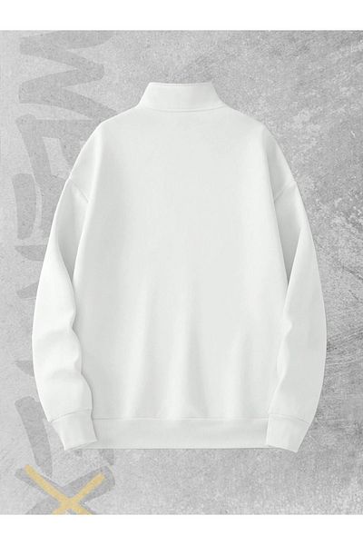 WEARTEX One Piece Printed Half Zipper 3 Thread Sweatshirt