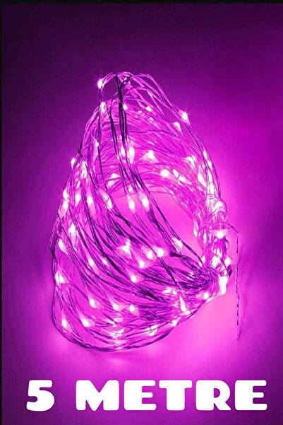 Sanctum 5 Metre Dekoratif Peri Led Işık Pembe Renk Pilli