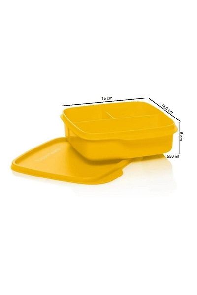 Tupperware Compartmented Lunch Box 550 Ml Yellow Breakfast Plate Hsgl