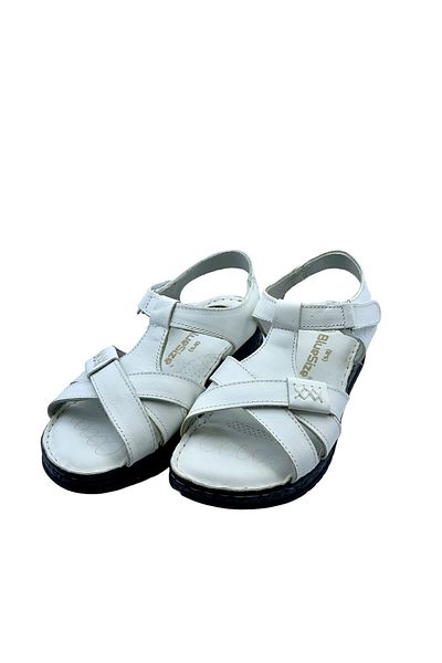 RubinLeather Orthopedic Genuine Leather Women's Sandals - Soft Memory Foam Puff