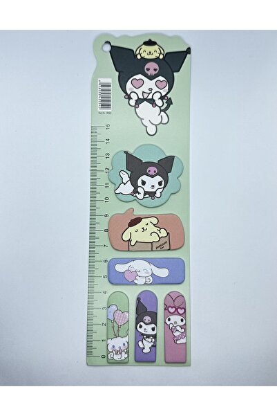 facnspt Kawaii Sanrio - مذكرة لاصقة كورومي مع مسطرة - 2