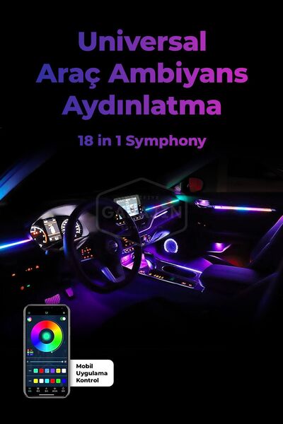Garajın إضاءة محيطة للسيارات 18 في 1 مدعومة بتطبيق Symphony (Universal)