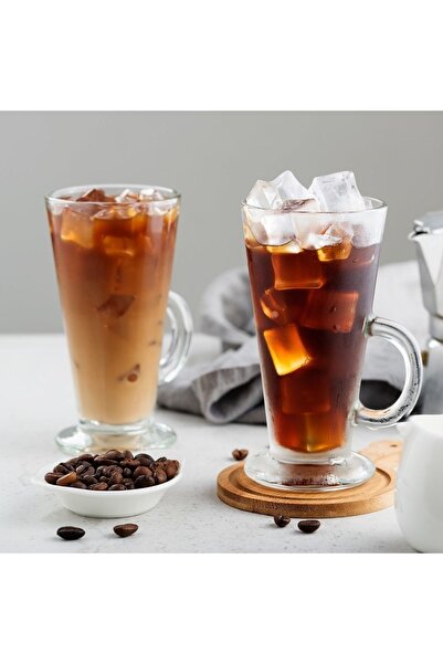 ODİ HOME Latte Glass with Handle - Set of 4 290 ml