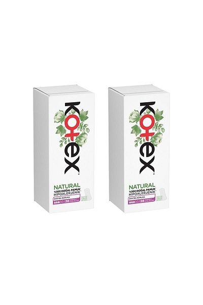 Kotex Natural 28-Piece Daily - Pack of 2