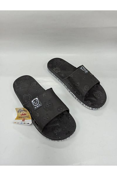 GEZER Αντιολισθητικές πλαστικές παντόφλες Unisex Black Panda Pattern