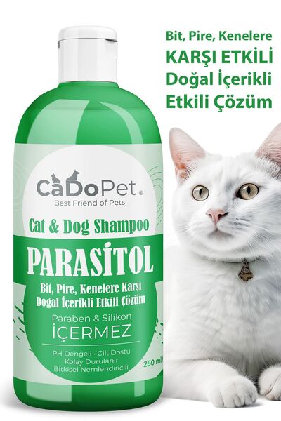 CaDoPet Kedi Köpek Şampuanı Kene Bit Pirelere Karşı Doğal İçerikli Etlili Çöz...