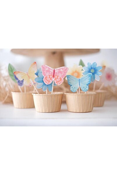 Partifabrik Στολίδι οδοντογλυφίδας με θέμα την πεταλούδα μαργαρίτα 12 τμχ