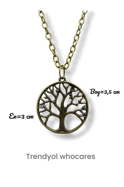 whocares Unisex Chain Necklace with Tree of Life Symbol - Antique Color, High Quality