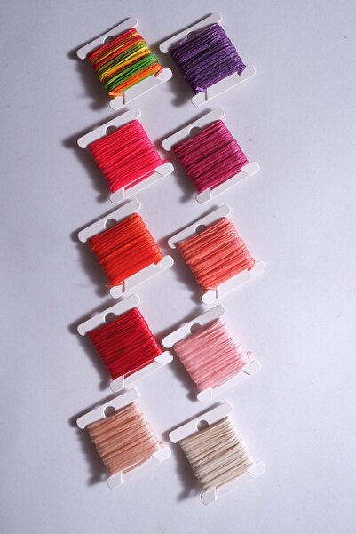 Eskişehir hobi sanat 1 mm 3 metri 10 culori Snur ceară (TOTAL 30 METRI) Snur pentru colier Design de bijuterii Snur pentru brățară din macrame