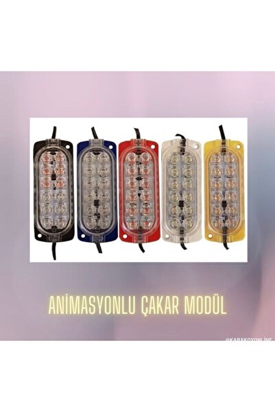 KaraköyOnline Animasyonlu 12v 12 Ledli Modül Led Ip 65 Sarı