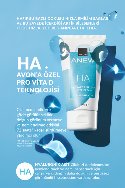 AVON Anew Hyalüronik Asit İçeren Dolgun Görünüm Veren Su Bazlı Krem 50ml