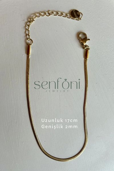 senfonijewelry Scrunch Model Chain Bracelet - Non-tarnish Steel, Anti-allergic (Choose Color and Size)