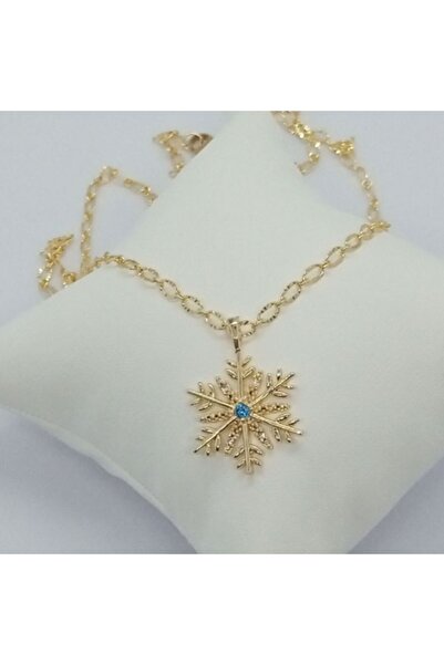 Ödül Moda الصلب الذهب الزركون حجر ندفة الثلج قلادة