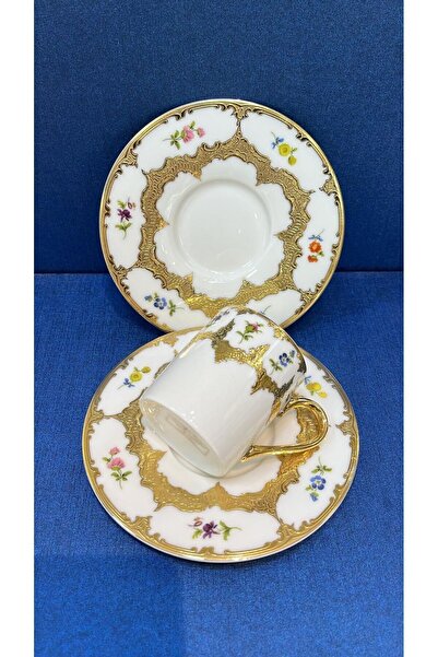 ROY KING MUBA CONSEPT Vintage Gold Yaldızlı Altın Kaplama 6 Lı Kahve Fincan T...