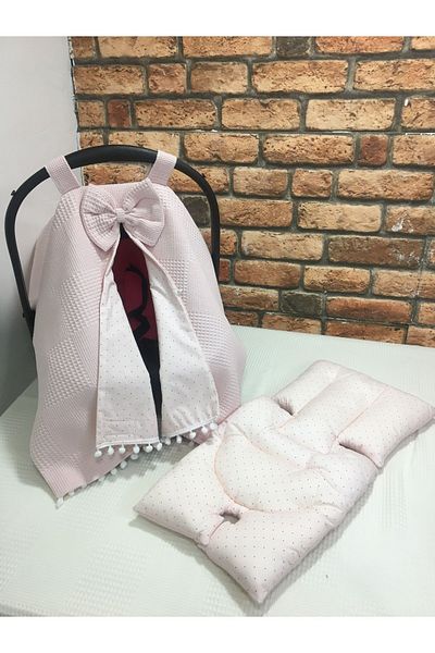 BUSEBABYHOME Pink Stroller Cover and Stroller Cushion Set of 2