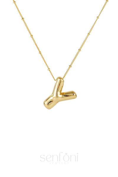 senfonijewelry Balloon Letter Steel Necklace Letter Y
