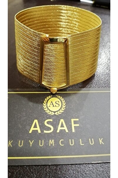asaf kuyumculuk Trabzon Hasırı 15 Sıra Gümüş Altın Kaplama Bileklik