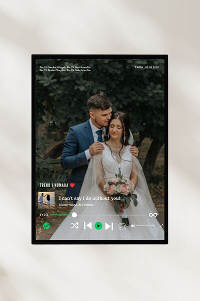 Resimli Tablo SPOTİFY TEMALI KİŞEYE ÖZEL TABLO - SEVDİKLERİNİZ İÇİN KİŞİYE ÖZEL FİLM TABLOSU - HEDİYE TABLO