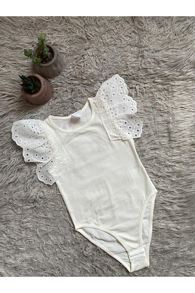 NilMavisi Girl's Zero Sleeve Bodysuit with Ruffled Sleeves and Snaps