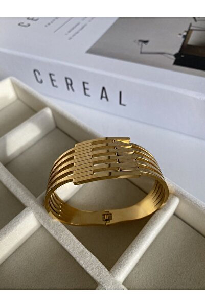 stainles steel Gold Kaburga Kalın Çelik bileklik