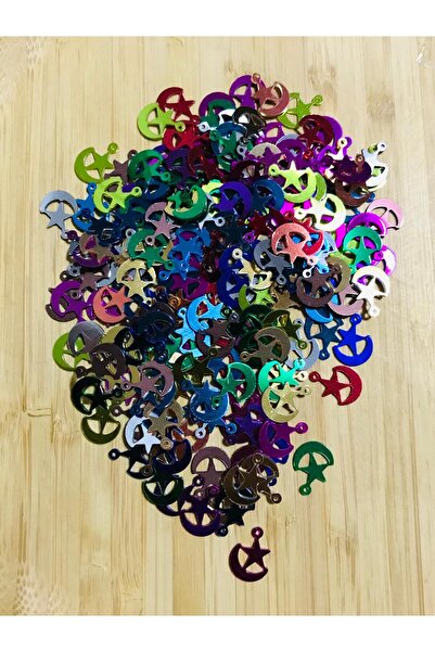 Öztürk Cercei cu semilună înstelată Paiete groase din plexiglas colorat. 20 gr