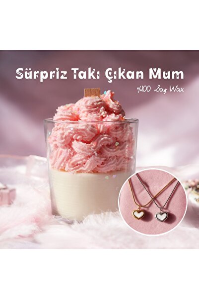 Yenress Collection Sürpriz Takı Çıkan Mum Pembe Cupcake Mum Coquette Dekor