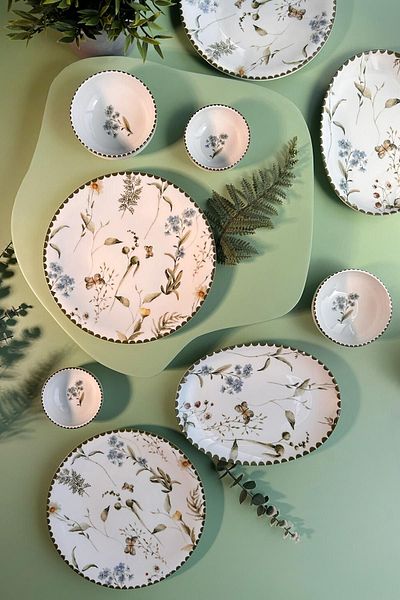 Kütahya Porselen 14 Piece Spring Breeze Breakfast Set