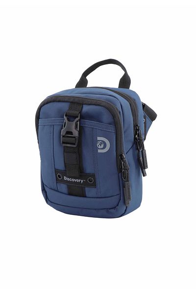 Discovery SHIELD RPET Polyester Utility Bag Blue, Zipper Compartment Casual Shoulder Bag