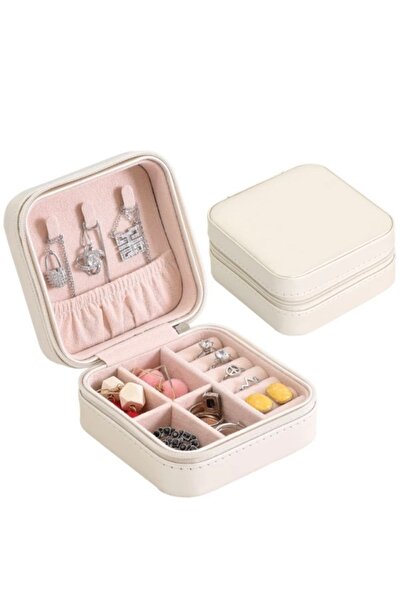 ZELS حقيبة سفر مجوهرات إكسسوارات الطوقان الوردية - منظم منظم