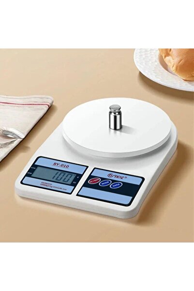 bydiz By-010 Dijital Mutfak Terazisi - Hassas Mutfak Tartısı - Dara Işlevi, 10 Kg Kapasiteli Tartı 2 Pil