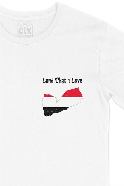 Cix Tricou alb imprimat Yemen - Pocket Design Land That I Love