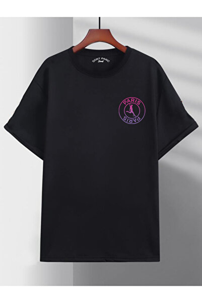 DEEPSENCE Чорна унісекс-футболка оверсайз - PRS з принтом на спині