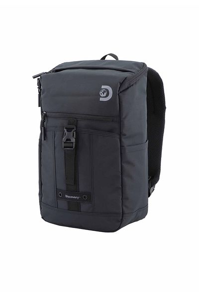 Discovery SHIELD RPET Polyester Top Zip Open Laptop Backpack Black with Tablet Compartment