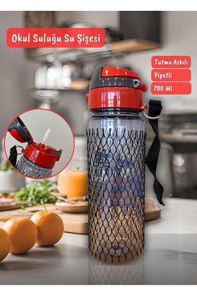 Jet's Home 700 ml Polycarbonate Student Water Bottle - School Water Bottle, Water Bottle with Straw