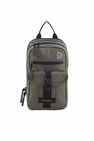Discovery SHIELD RPET Polyester Sling Cross Bag Khaki, Durable Lightweight Tablet Protective Layer