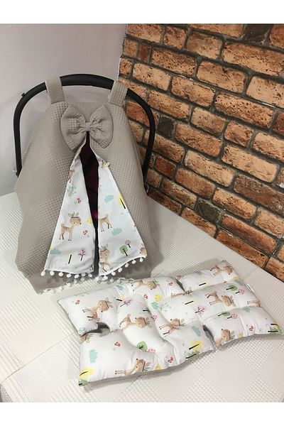 BUSEBABYHOME Brown Stroller Cover and Stroller Cushion Set of 2