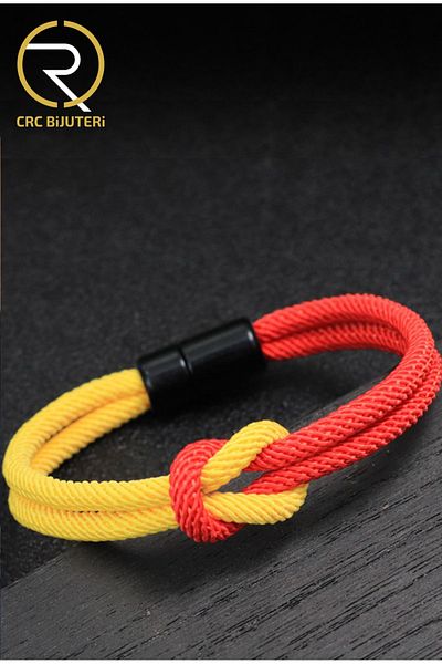 Crc Bijuteri Yellow Red Fan Bracelet