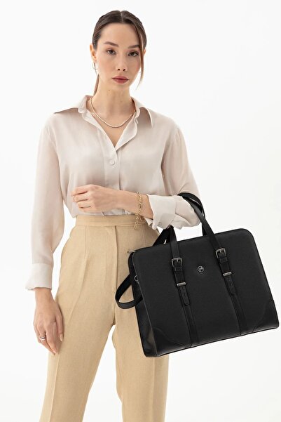 deridense Women's Briefcase Laptop Bag Black