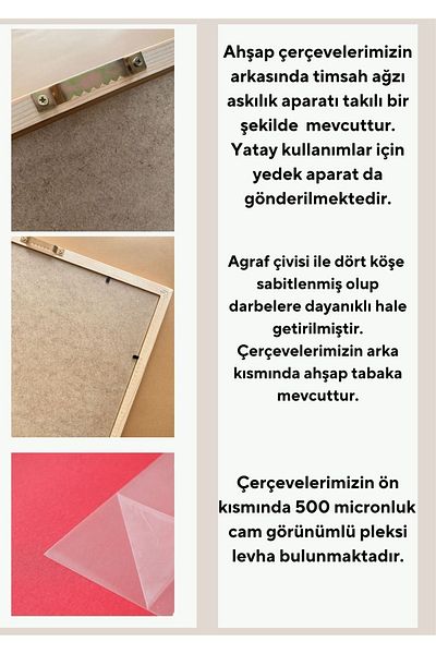 Hiruko Tasarım Atölyesi 30x40 Cm Premium Wooden Frame - Black and White Frame
