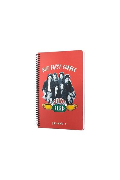 Mabbels Friends Central Perk - Red Lined 96 Sheets Spiral Notebook
