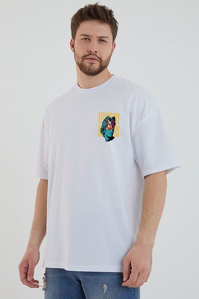 DEEPSENCE Μπλουζάκι LEGENDRY Unisex Λευκό Oversize - Πίσω στάμπα
