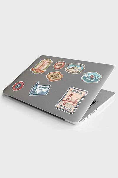 ENGINPRINT World Cities Themed Laptop Notebook Helmet Luggage Can Bag Sticker Label Set