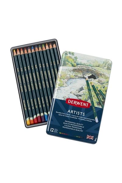 Derwent Artists Pencils Color Pencil 12 Tin Box