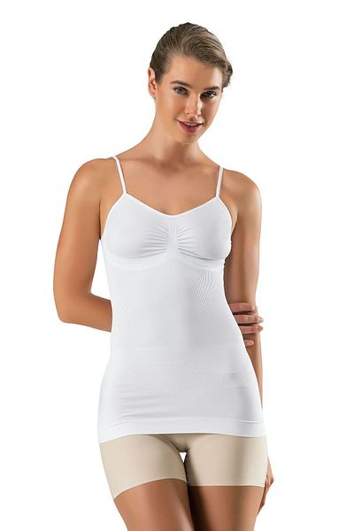 MODANTY Women's White Thin Strap Athlete Corset Size 1 Thin Appearance Gathering Knitted Seamless Silky