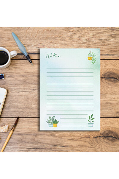 Bitki Desenli A5 Notepad / Memopad / Bloknot / Defter