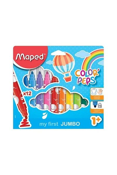 Maped Color Peps Jumbo Felt Tip Pen 12 Colors3154148460206