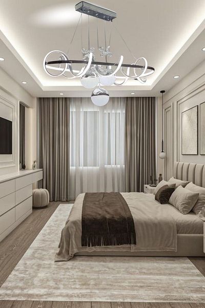 ALDEMO Powerled Chrome 3 - Colored Pendant Lamp Curved Chandelier